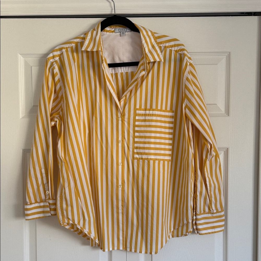 AYR Yellow and White Striped Shirt